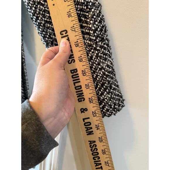Jessica Simpson Women’s Black White Tweed Wrap Belted Coat Jacket XS - Picture 12 of 14